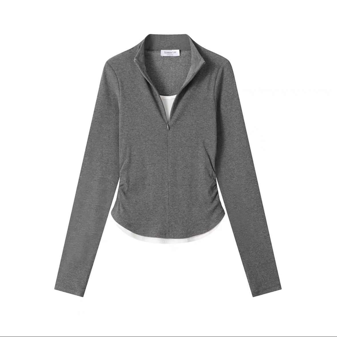 Women's Creative Leisure Stand-up Collar Long Sleeve T-shirt