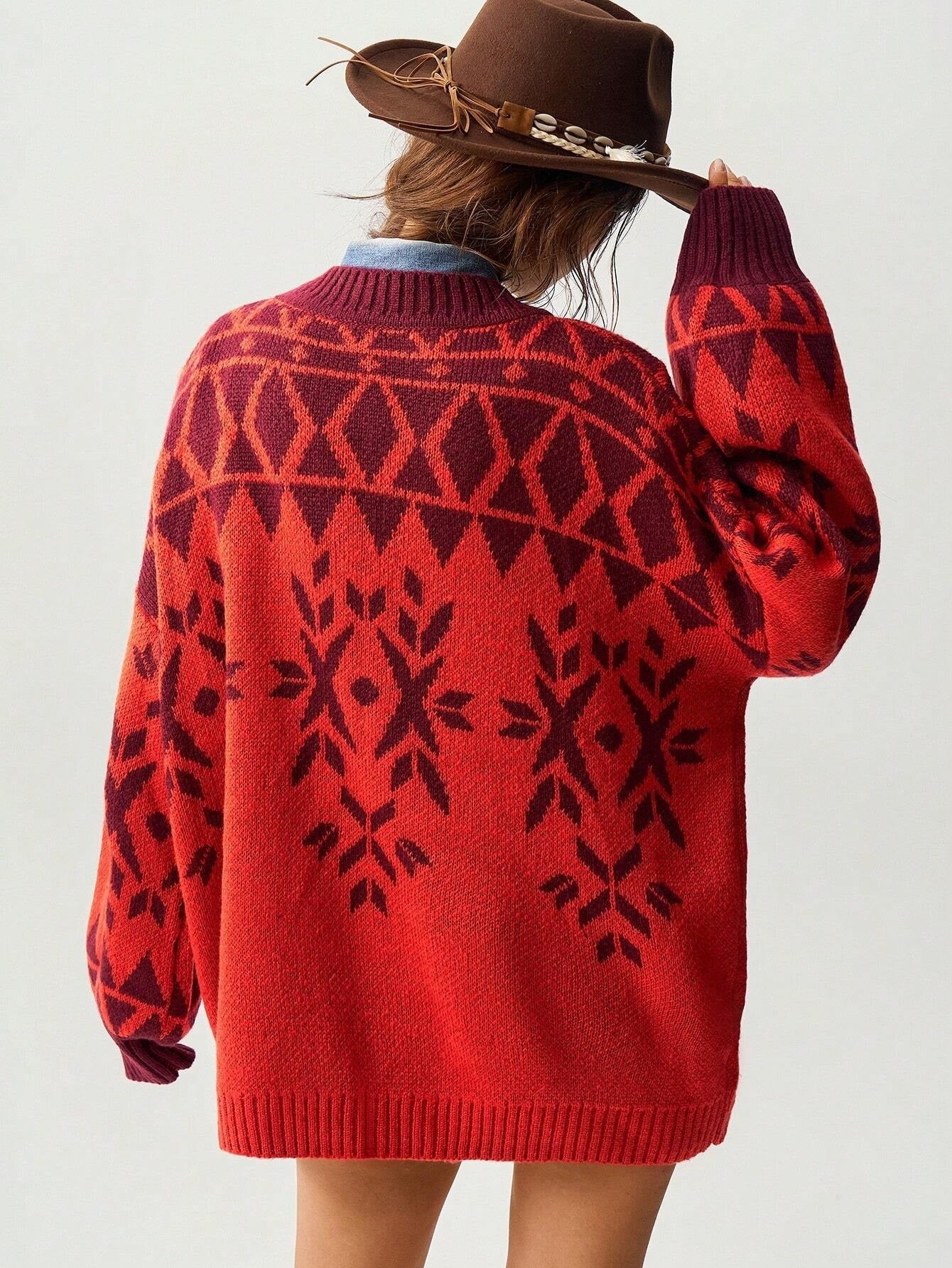 Women's Winter Casual Round Neck Long Sleeved Sweater