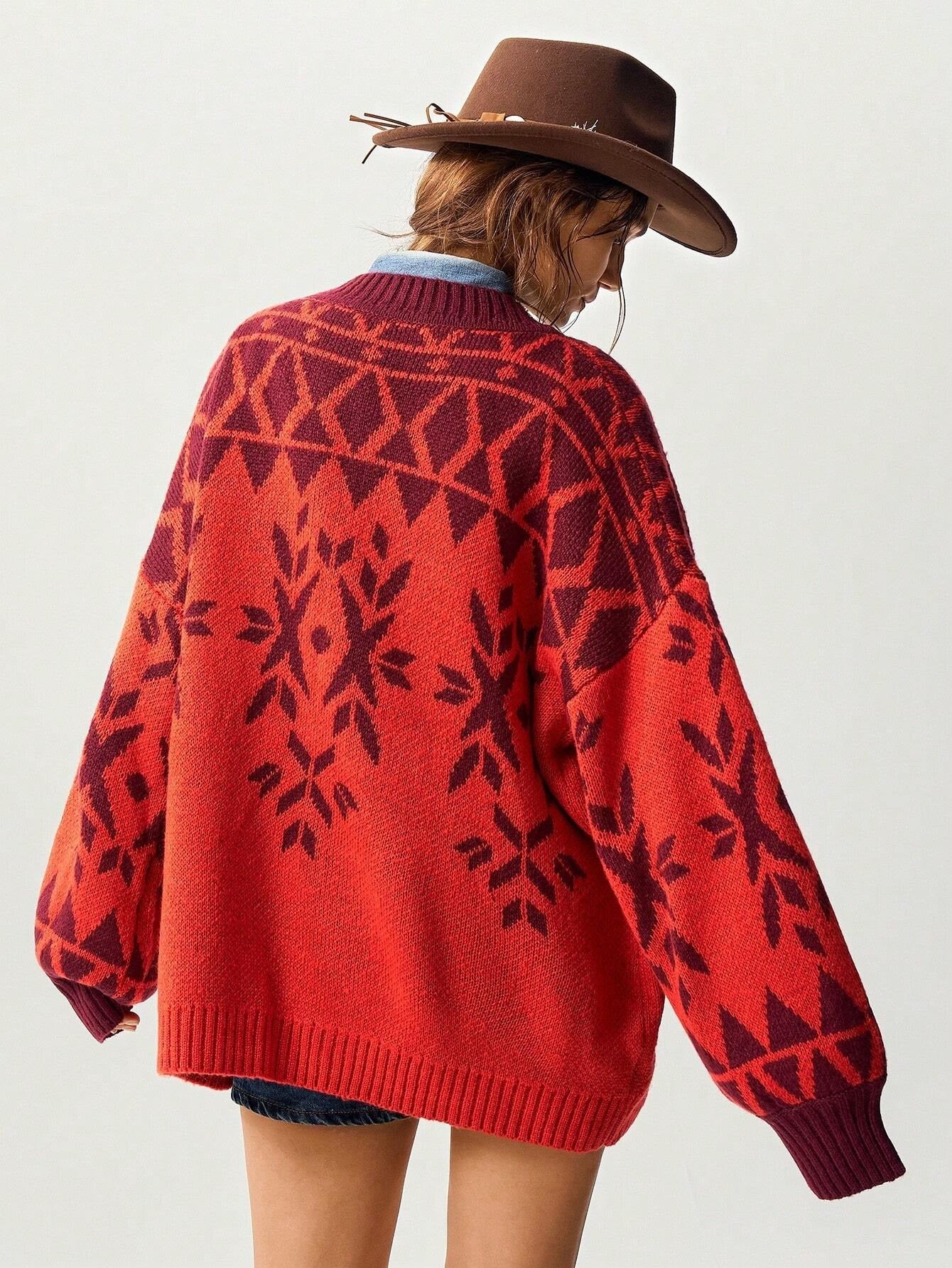 Women's Winter Casual Round Neck Long Sleeved Sweater