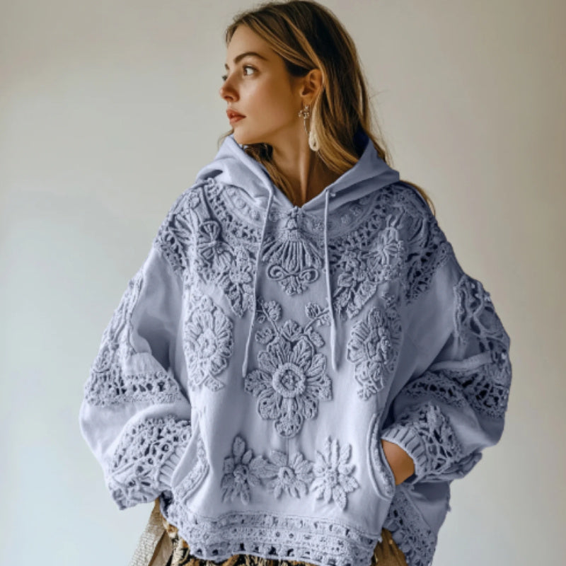 Women's Floral Art Casual Cozy Hoodie