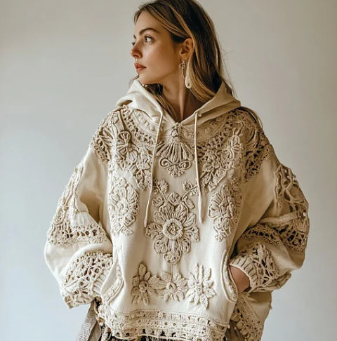 Women's Floral Art Casual Cozy Hoodie