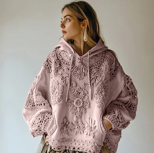 Women's Floral Art Casual Cozy Hoodie